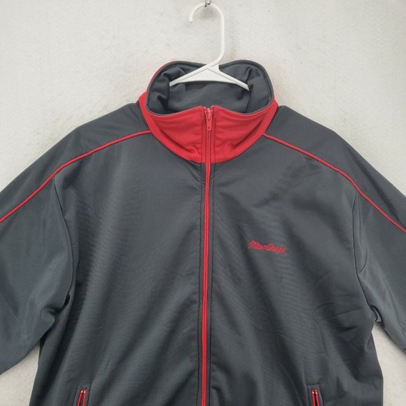 MacGregor Jacket Men's Long Sleeve Full Zip High Neck Zippered Pockets Gray Lg - Picture 6 of 12